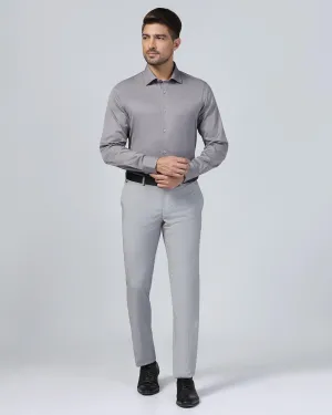 Slim Comfort B-95 Formal Light Grey Textured Trouser - Mazda Secure Waistband SoftTouchFinish