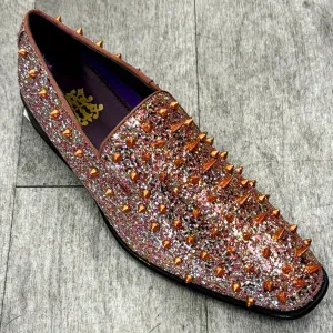 Exclusive Formal Dress Shoe Orange / Silver 6788 Performance All Terrain Health Focused