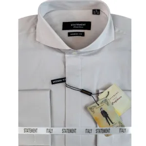 Odor Control Fabric Gliese Collection: Grey Modern Fit Dress Shirt with French Cuffs