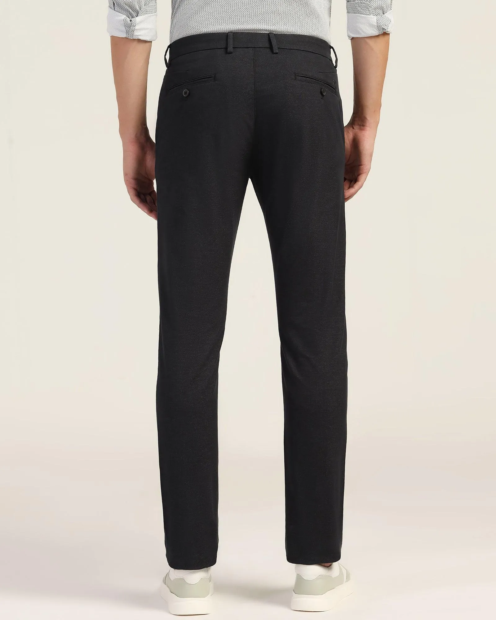 Slim Comfort B-95 Casual Black Solid Khakis - Cypher Flexible Fit