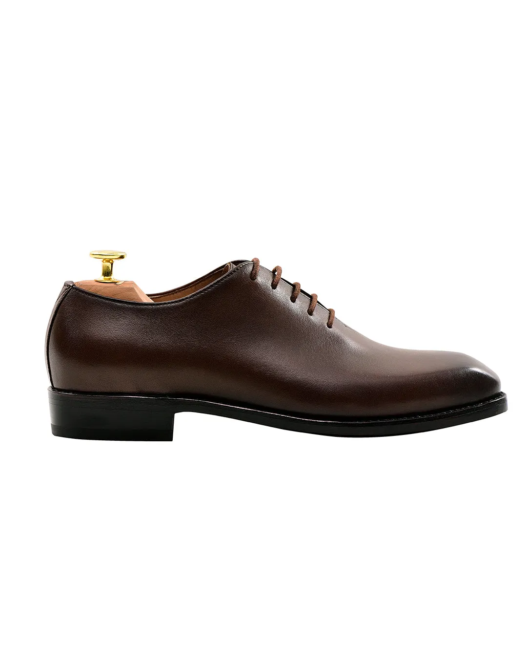 Crystal Glow material Wholecut Oxfords Brown Patina