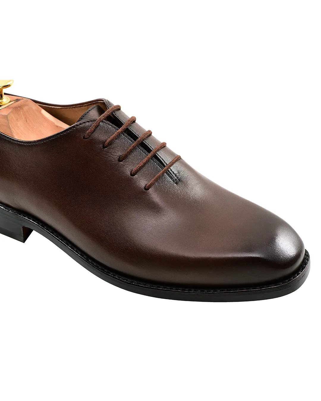 Shock Dispersing Plate Wholecut Oxfords Brown Patina
