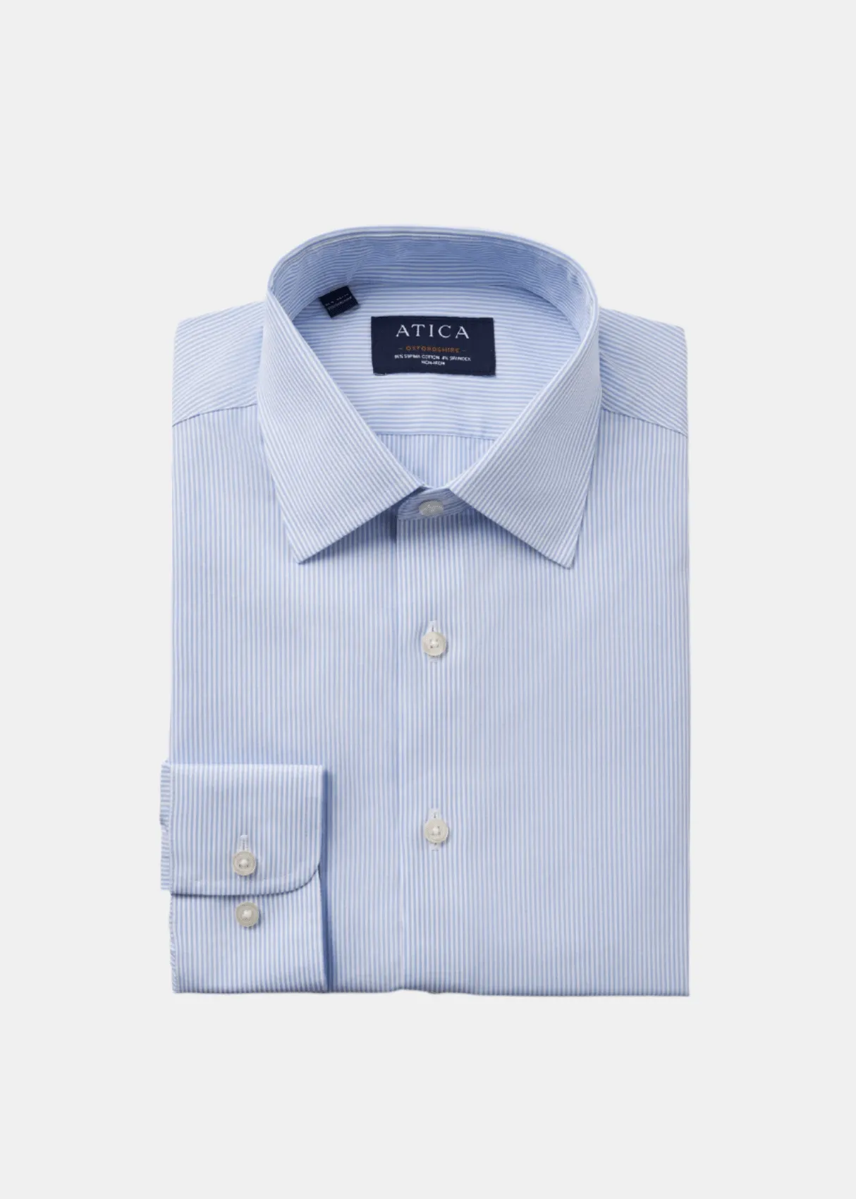 Compact Fold Design Oxfordshire Light Blue Stripes Shirt
