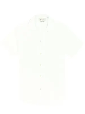 James White Casual Shirt Double Stitched Seams Subtle Print