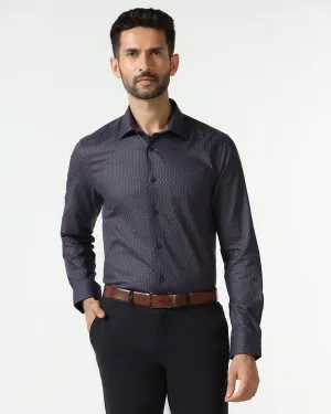 Blue Textured Shirt - Roster Comfortable Wear Durable Texture