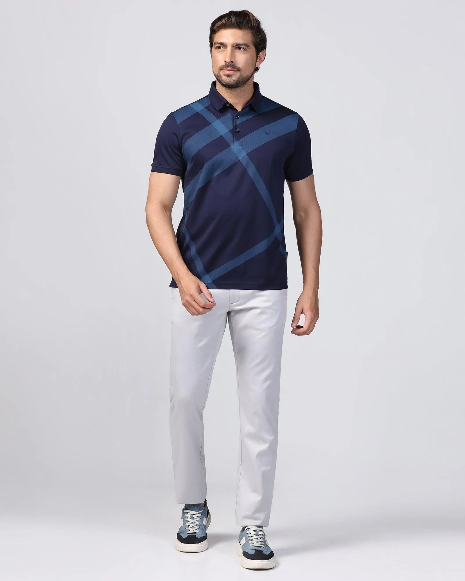 Winter Ready Slim Comfort B-95 Casual Grey Yarn Dyed Khakis - Royal