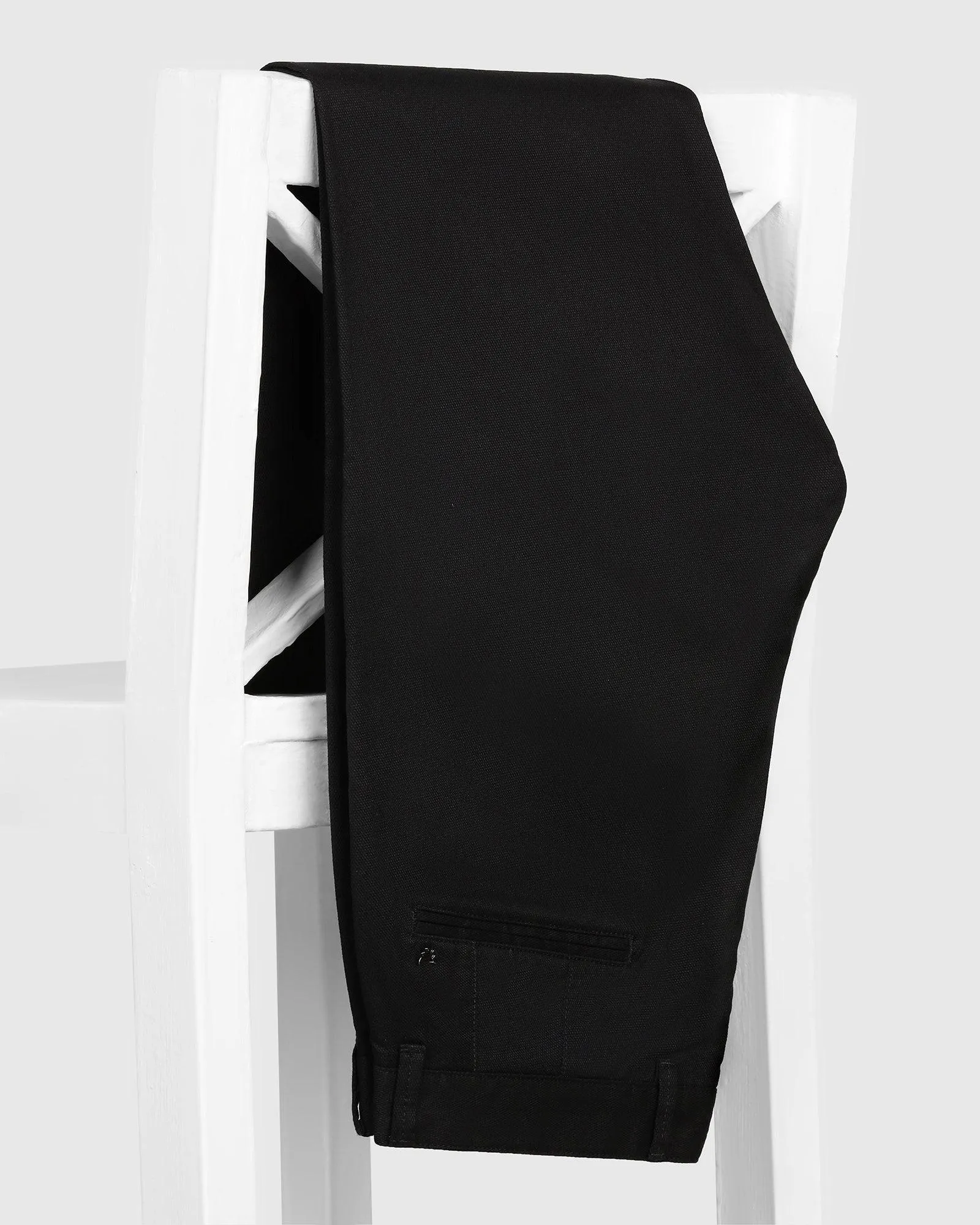 Slim Fit B-91 Casual Black Textured Khakis - Kart Flexible Wear Slim Profile