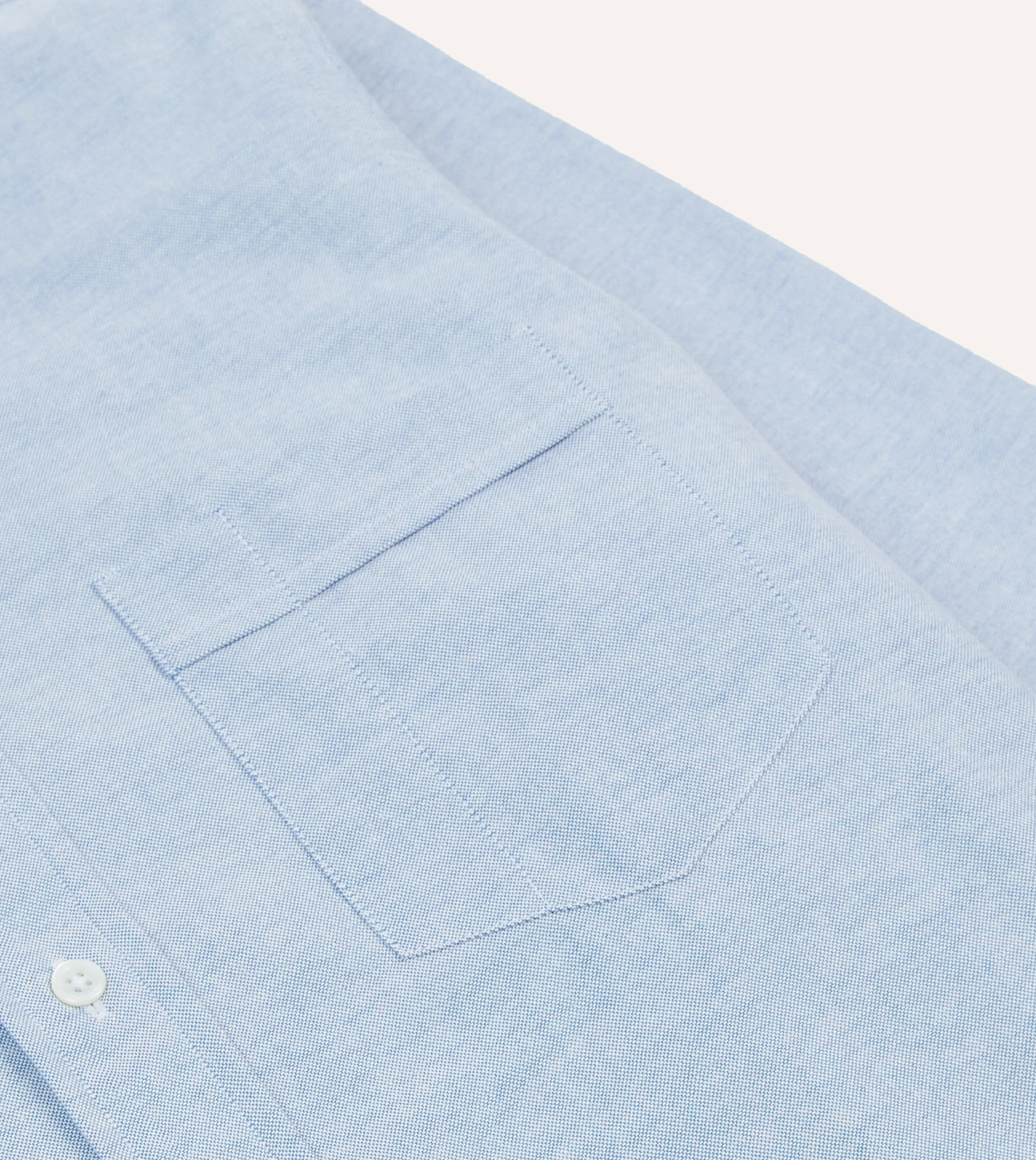 Blue Cotton Oxford Cloth Long Point Collar Shirt Sophisticated Elegance Mountain Escape