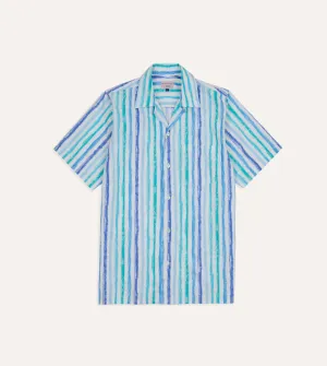 Beach Ready Michael McGregor for Drake's Stripe Camp Collar Shirt