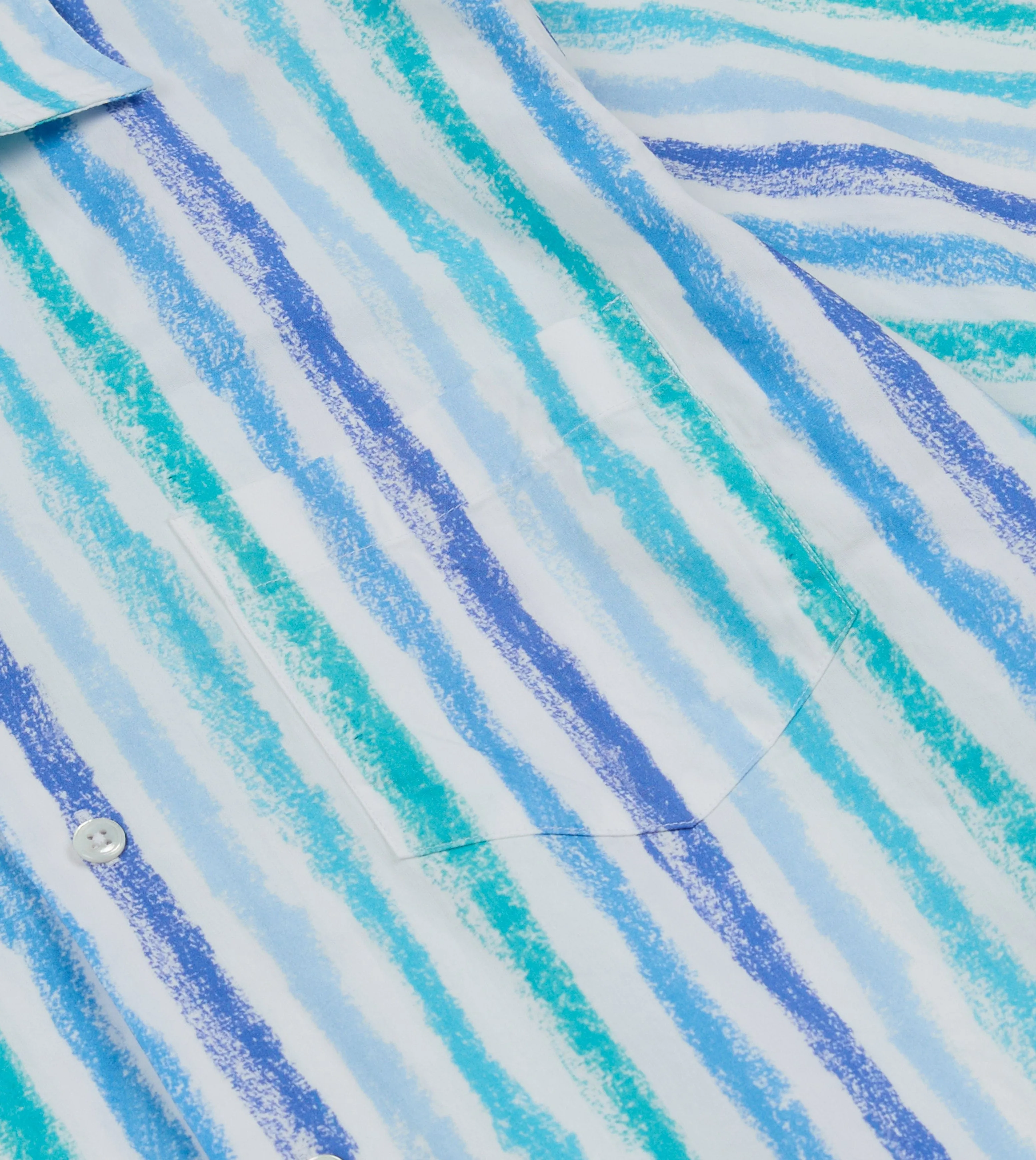 Streetwear Michael McGregor for Drake's Stripe Camp Collar Shirt