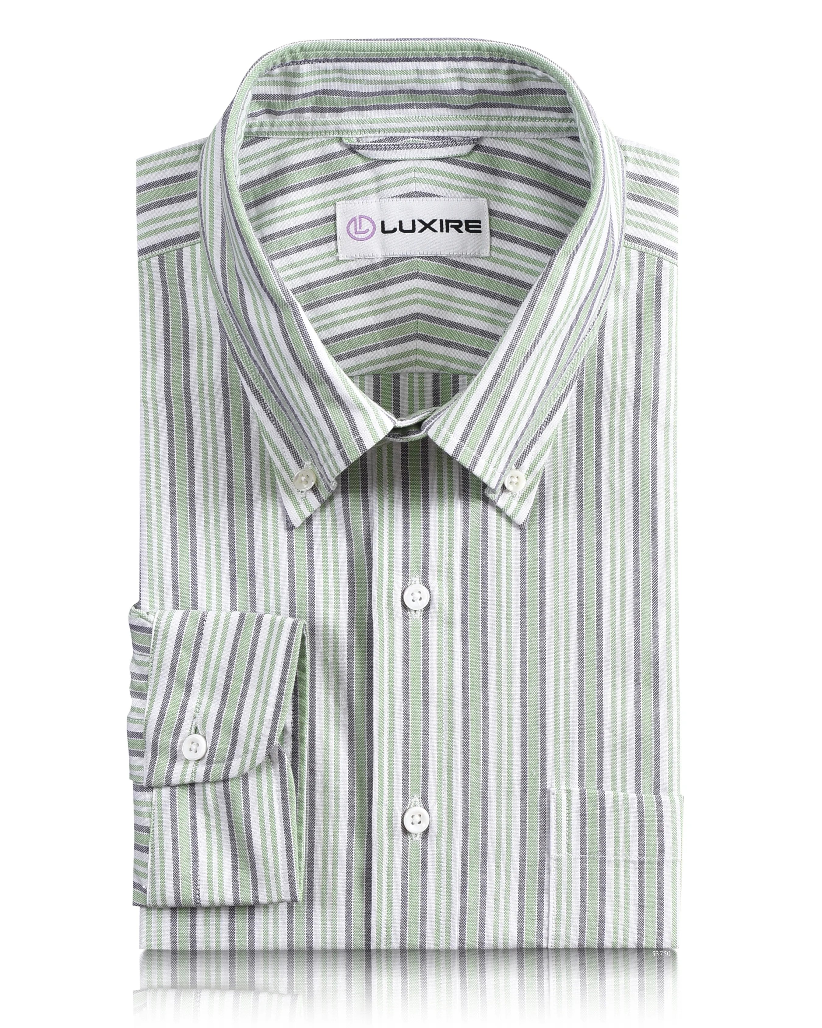 Oxford: Shades of Green Mauve Stripes Shirt Twill Weave Dressy look