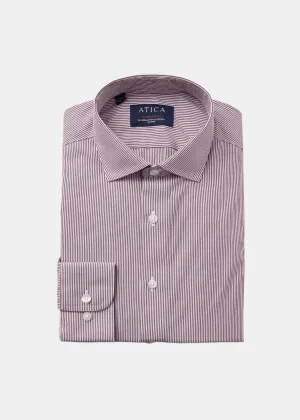 Comfort Fit Bold Print Oxfordshire Wine Stripes Shirt