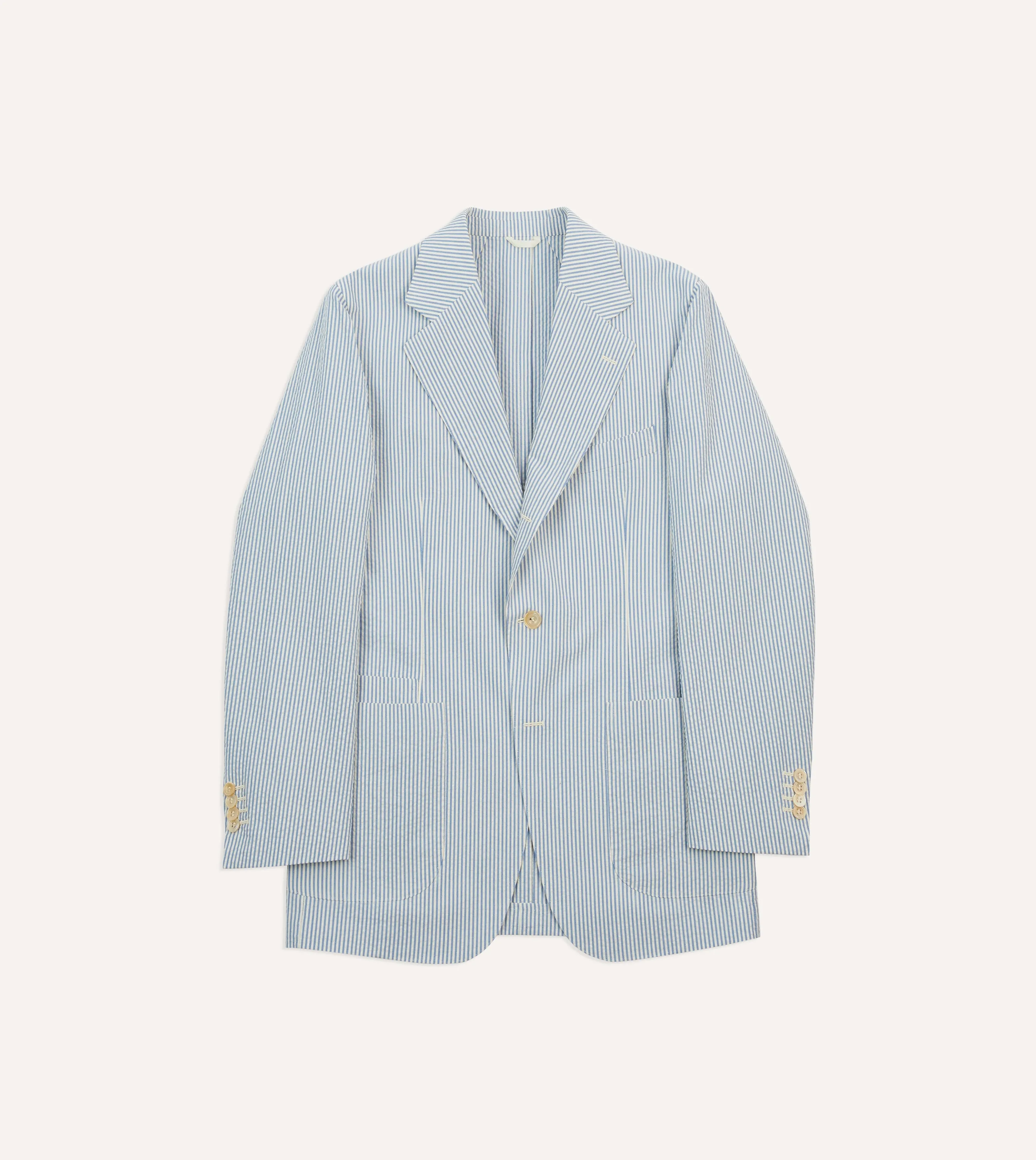 Seersucker Cotton Tailored Jacket Moisture Managing Layer