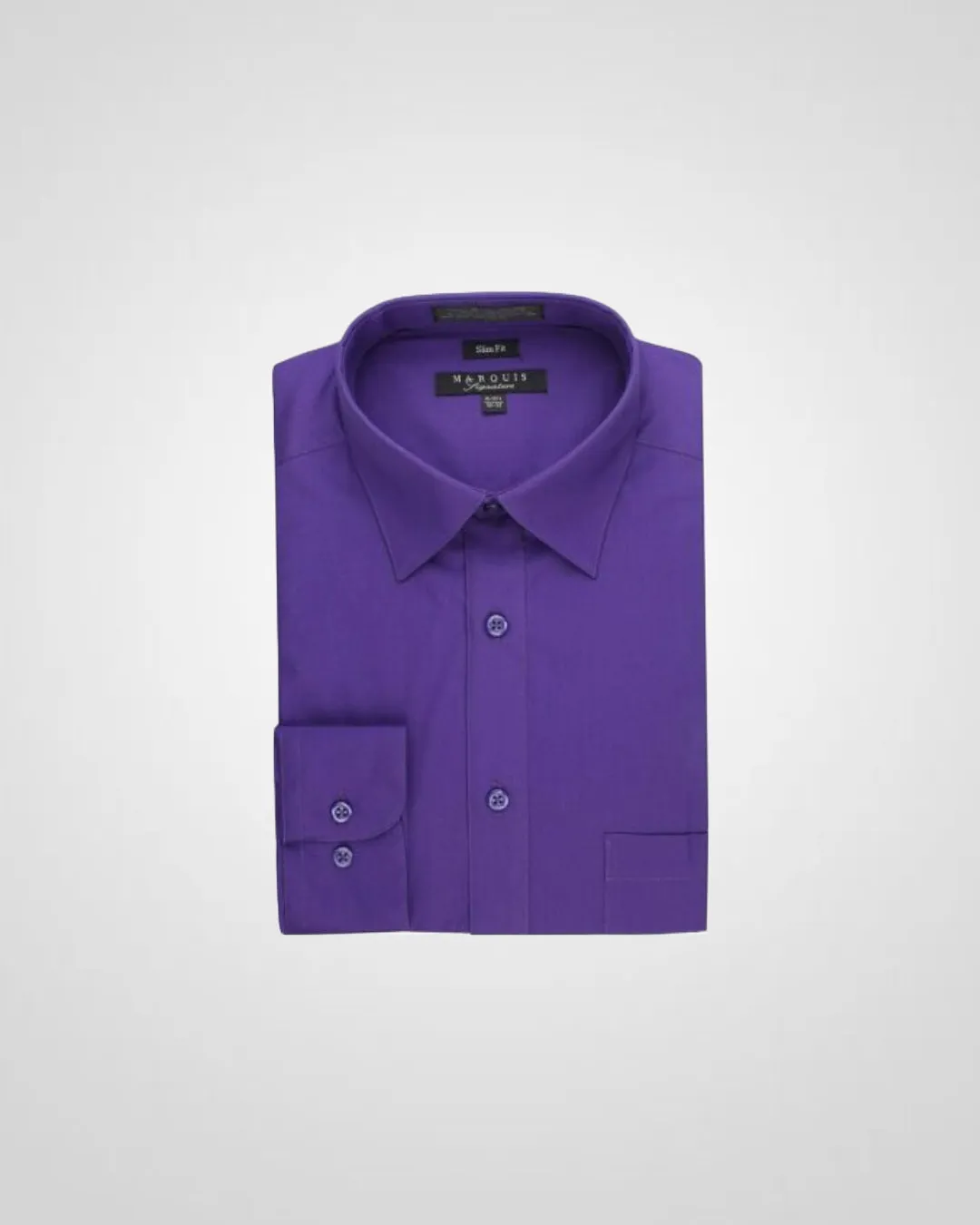 MARQUIS PURPLE MEN'S SOLID SLIM FIT DRESS SHIRT Comfortable Wear