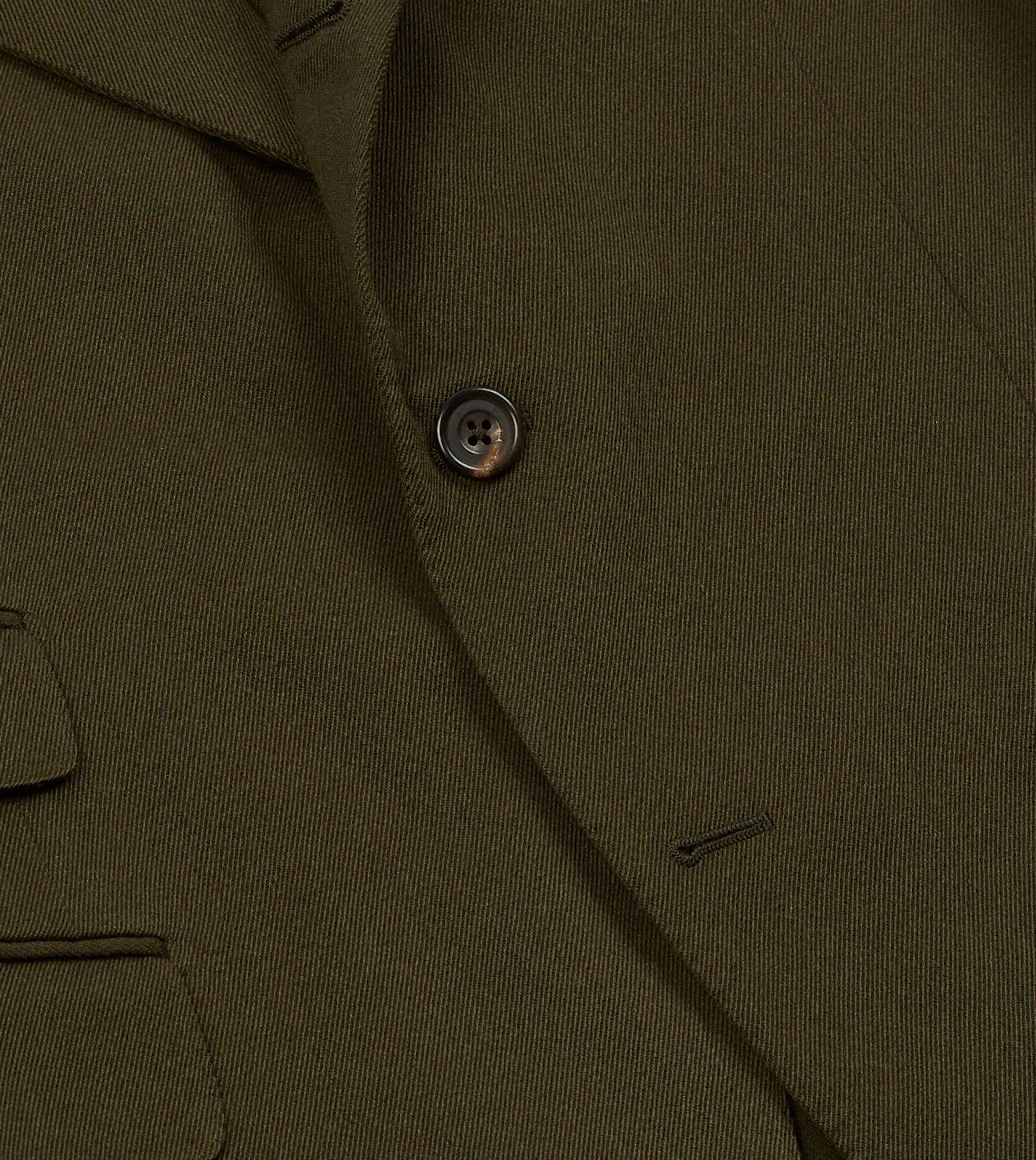 Kangaroo Pocket Olive Wool-Cotton Tailored Jacket