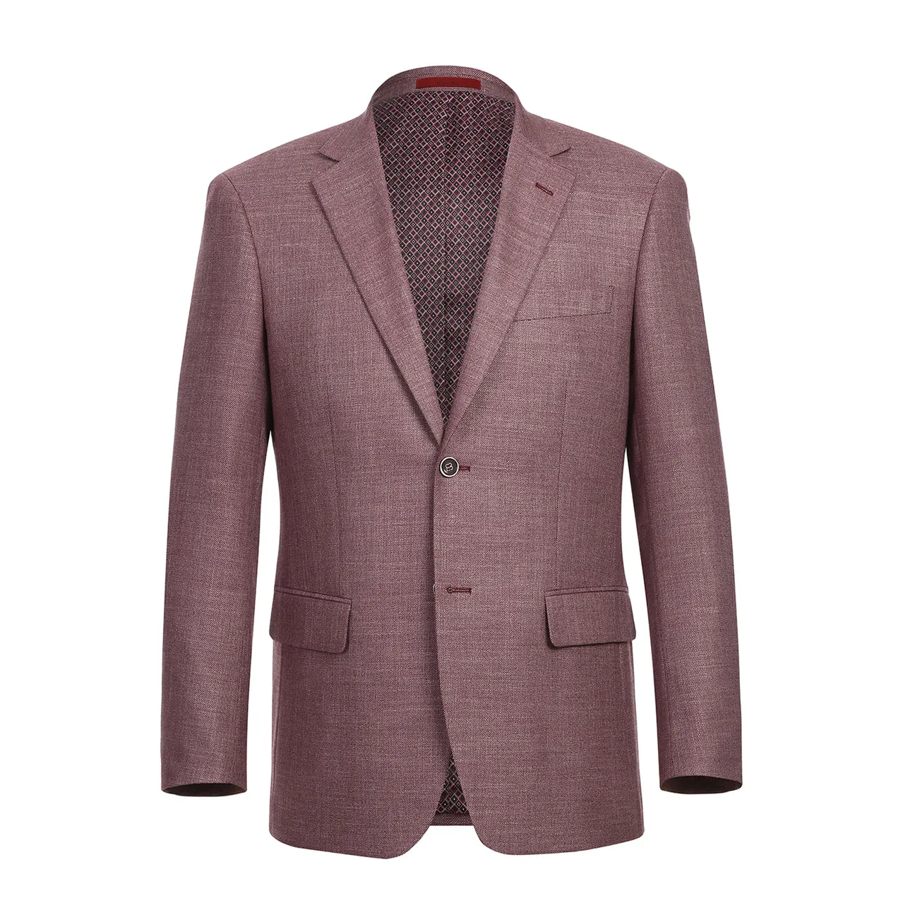 Alessandro Vitello by Renoir New Slim Fit Blazer Wine 294-25 HighNeckDesign