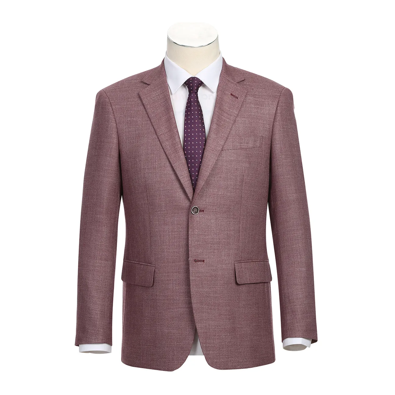 Alessandro Vitello by Renoir New Slim Fit Blazer Wine 294-25 Ergonomic Cut