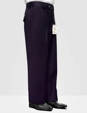 EGGPLANT WIDE LEG DRESS PANTS Active Fit High Density Weave
