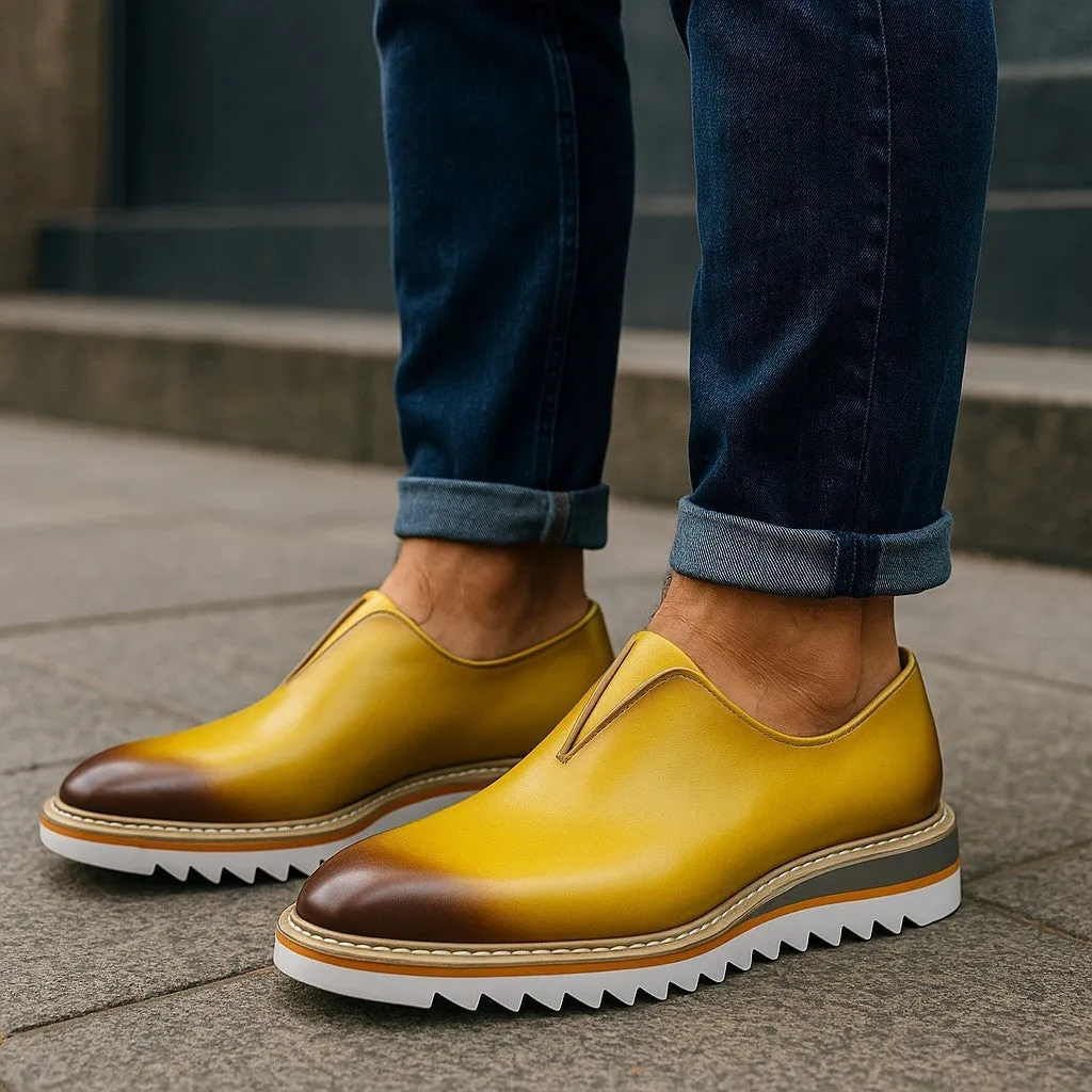 Soft Dash Fair View Carrucci Laceless Yellow Casual Loafer Contrast Color Lightweight Sole