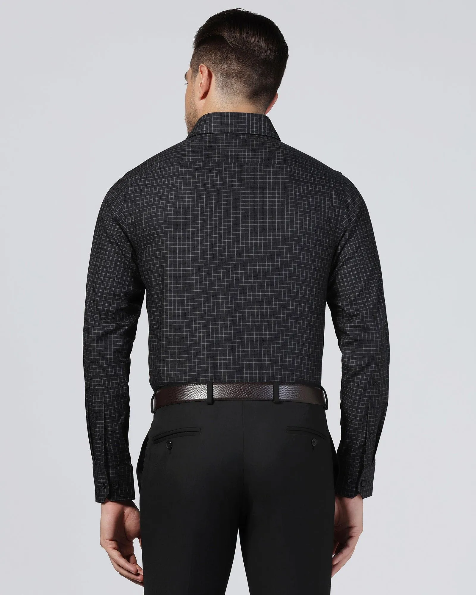Formal Black Check Shirt - Watson elegant design color block