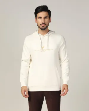 Hoodie Off White Solid Sweatshirt - Feb Light Pants