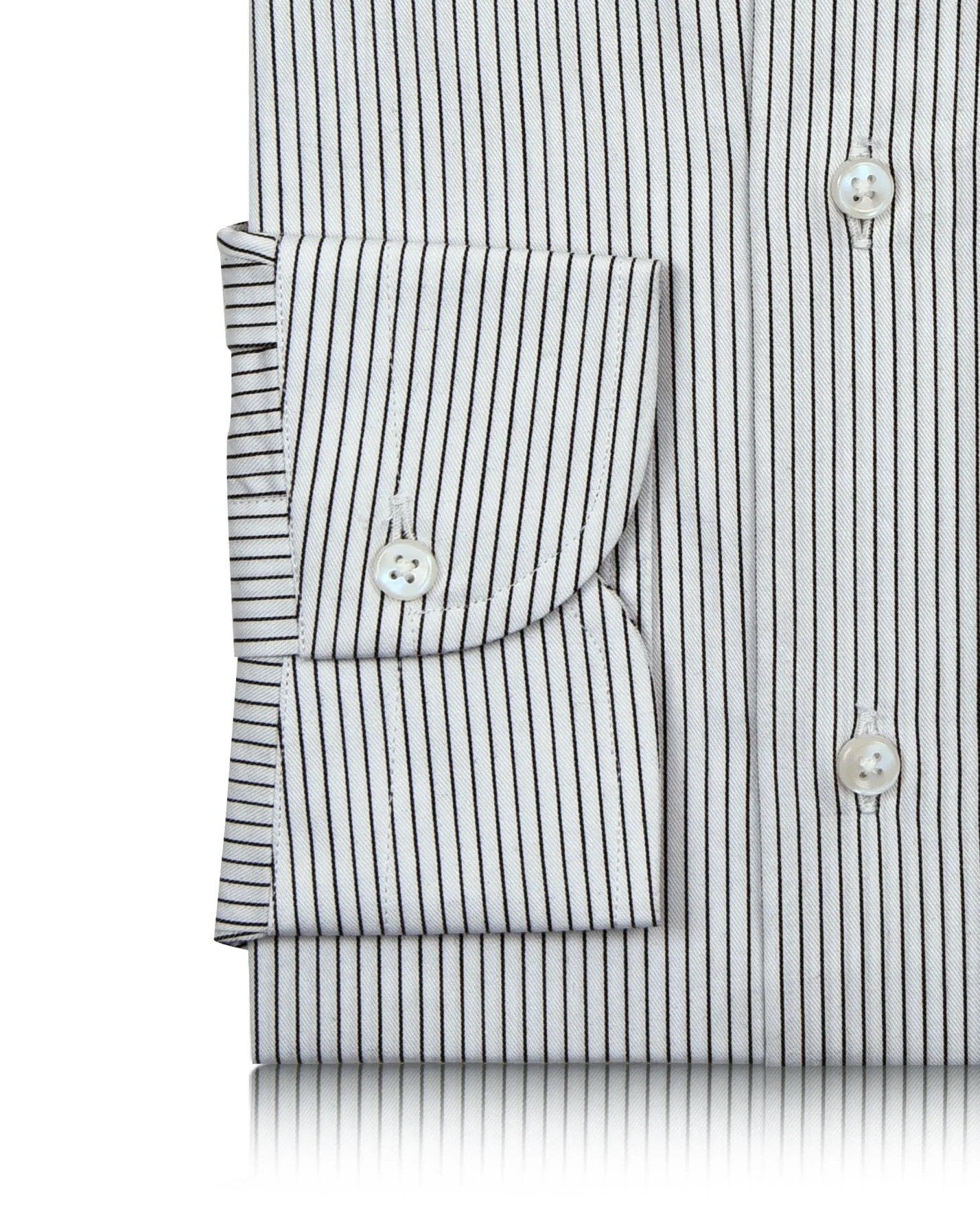 EZS Monti White & Black Pin Stripes Shirt Wrinkle-Resistant