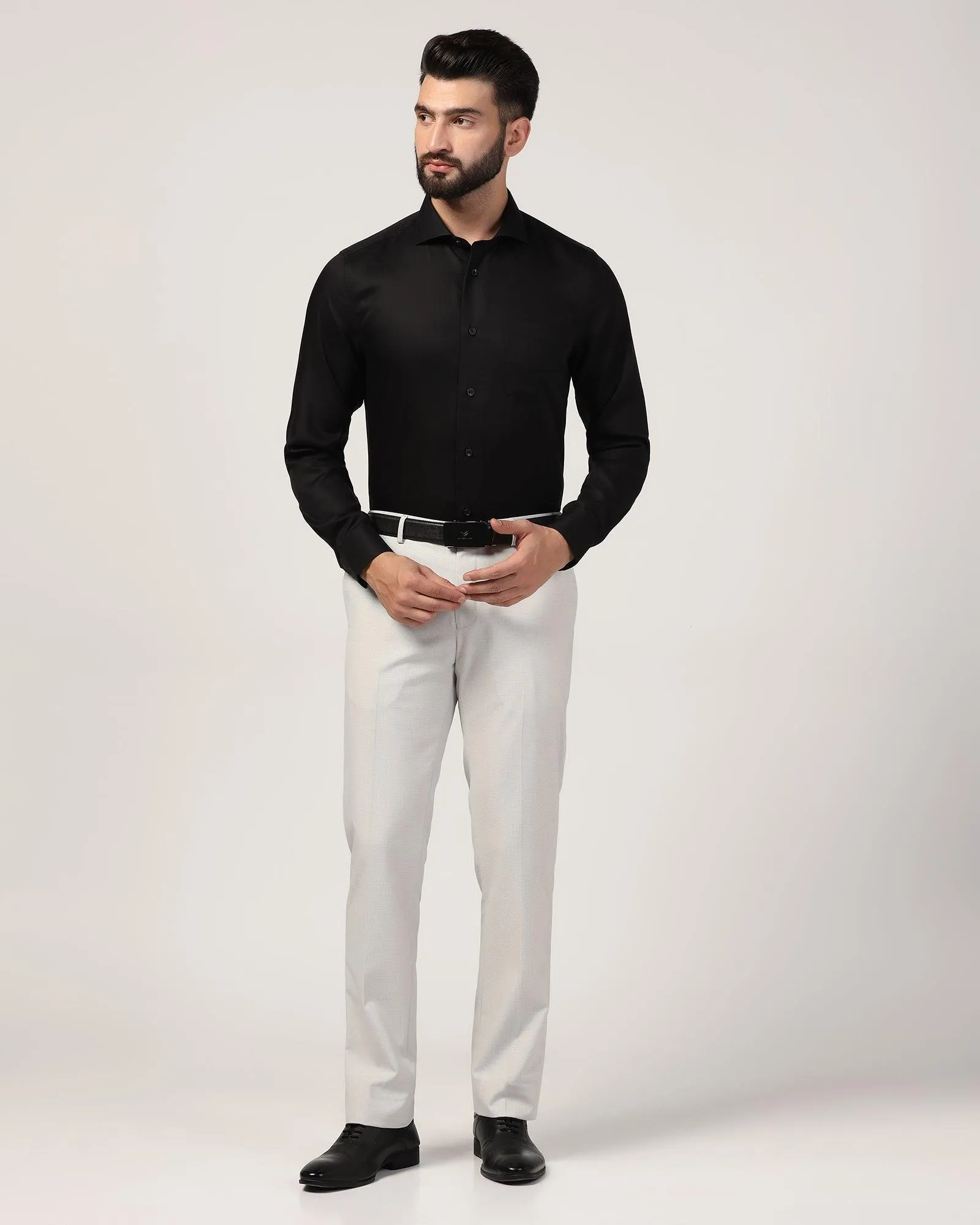 Formal Black Textured Shirt - Wager stain resistant coating