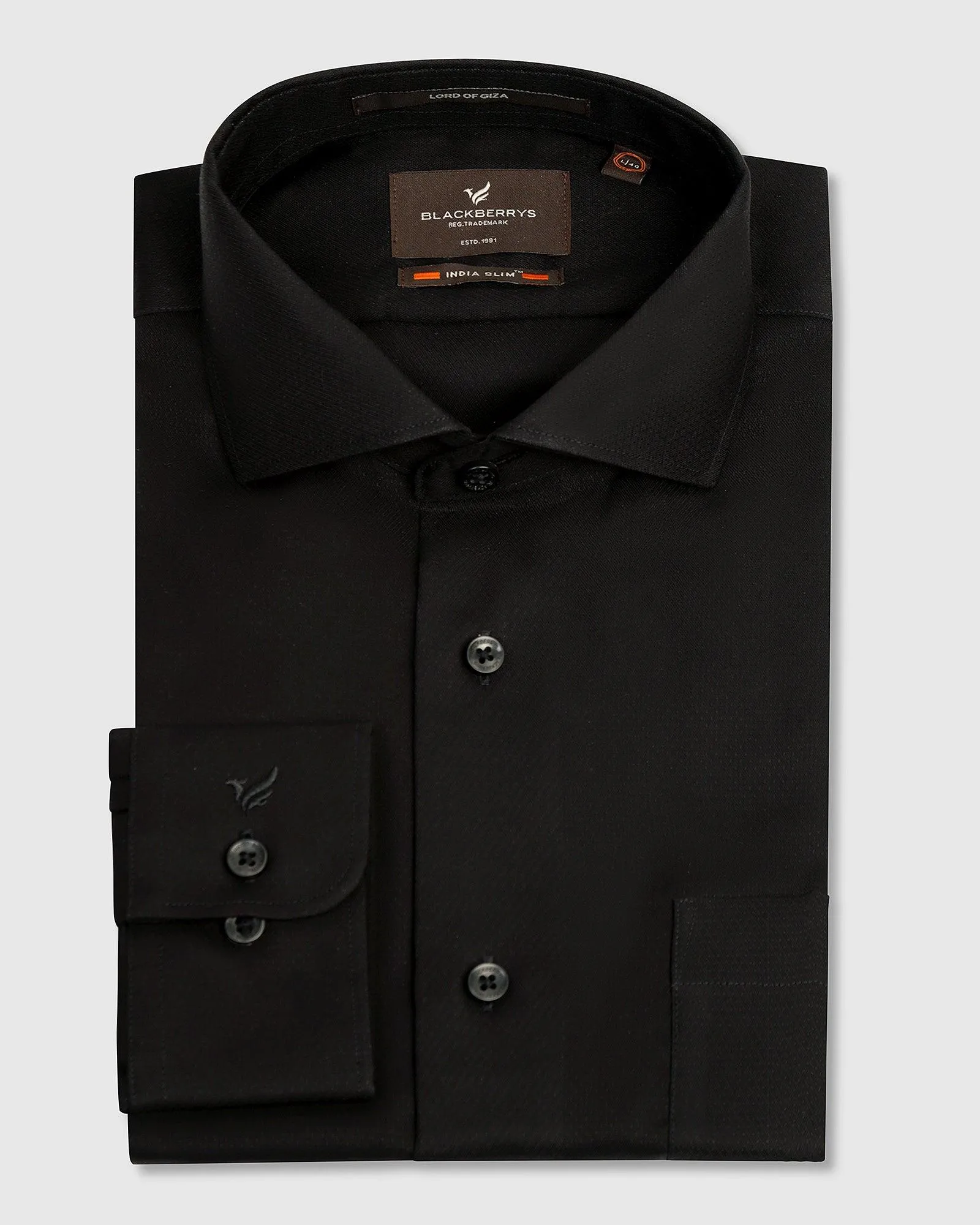 Business casual Performance Fabric Formal Black Textured Shirt - Wager