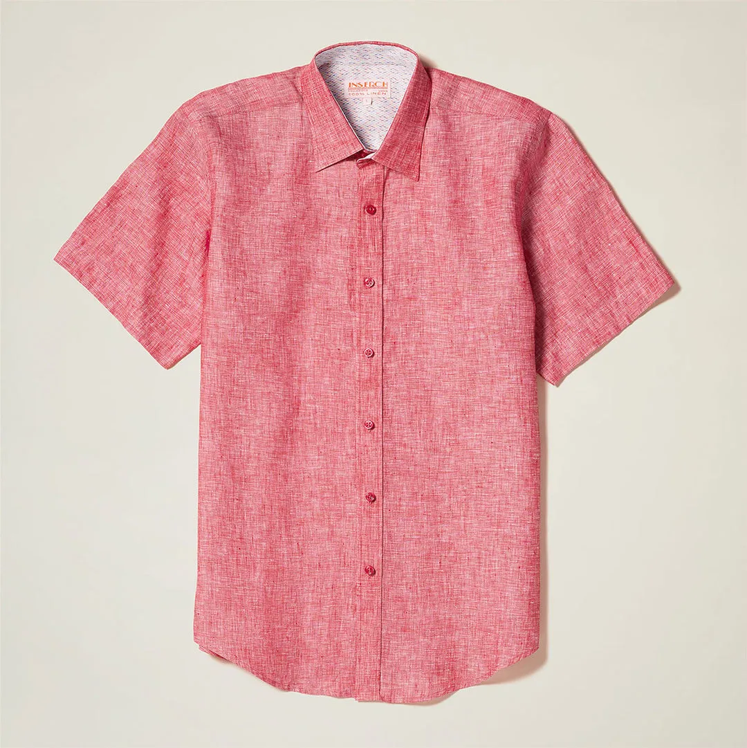 Inserch SS Linen Shirt SS717-00143 Raspberry summer shorts
