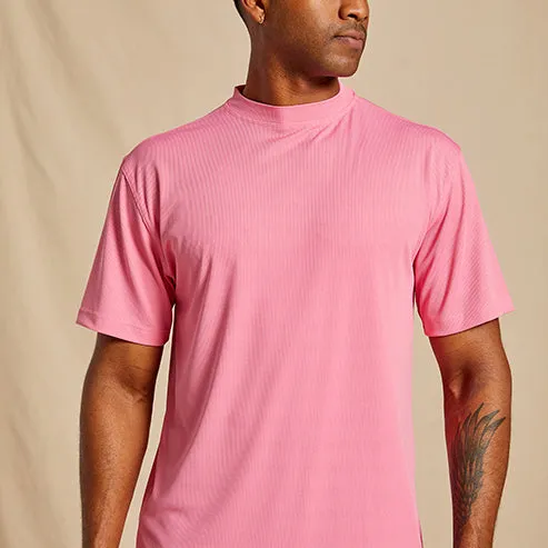 Inserch Rib Crew Neck T-Shirt T299-00057 Summer Pink StaticFree Lining Charm Core