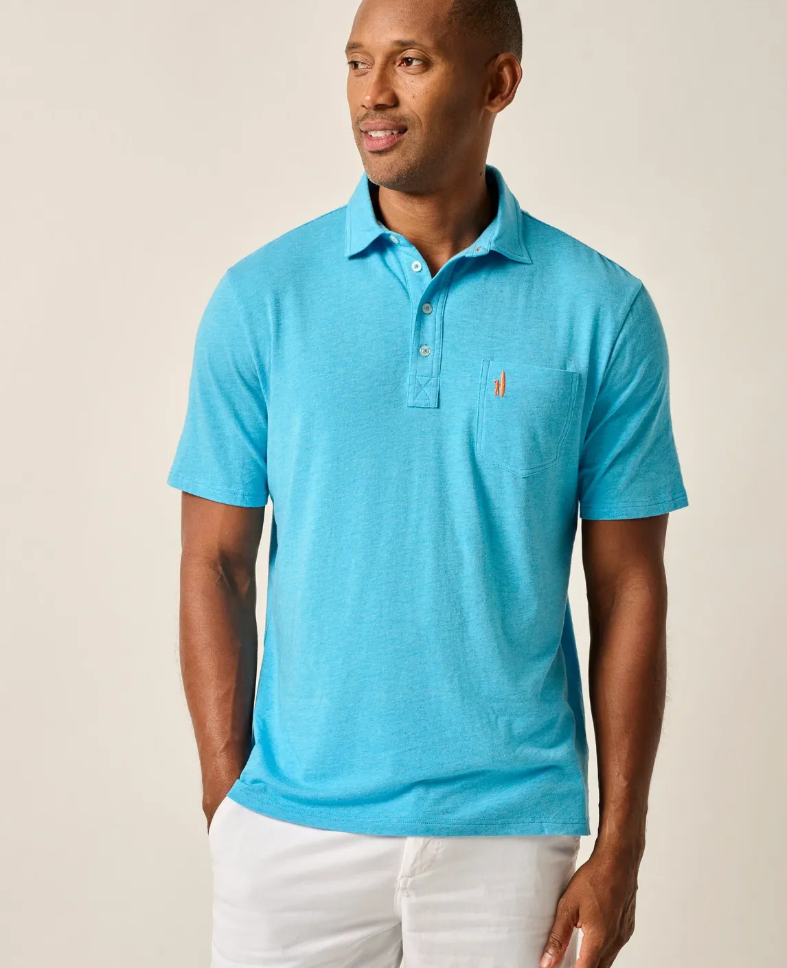 Original 4-Button Polo - Heathered 2.0 Breathable Cotton Blend casual top