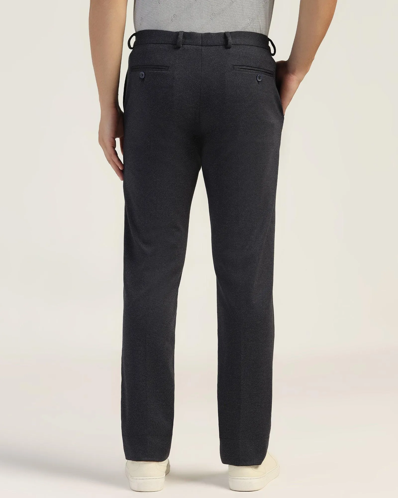 Slim Comfort B-95 Formal Navy Textured Trouser - Rover Mesh Lined Breathable Weave Fabric