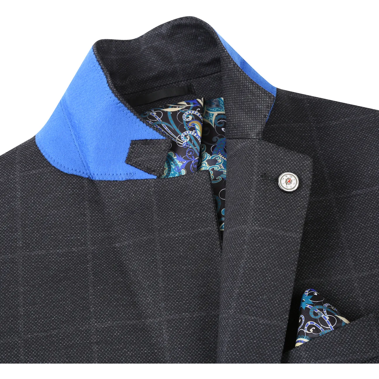 Pellagio Men's Half Canvas Blazer Ink Blue PF24-7 Four Way Stretch
