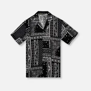 MatteFinishTexture City Casual Damer Bandana Revere Collar Shirt