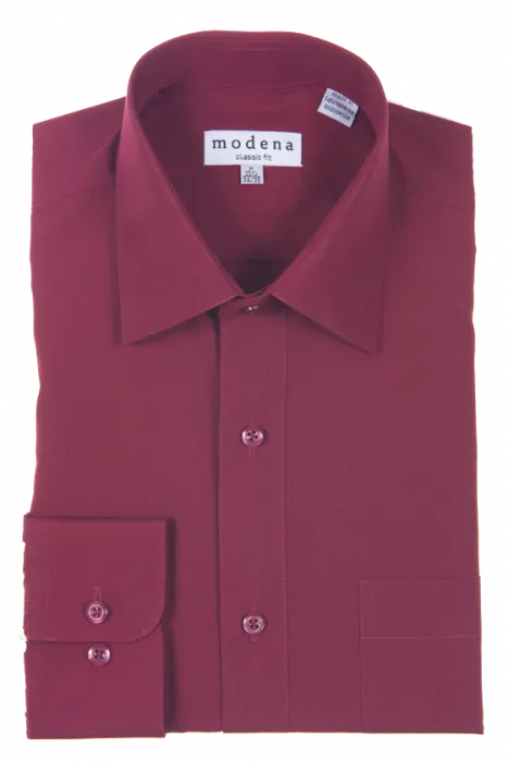 Nautical Look Modena Classic Fit Regular Cuff M300CL0R Burgundy