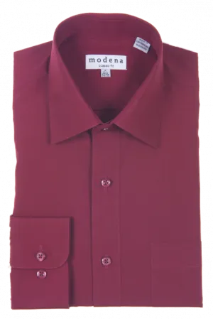 Modena Classic Fit Regular Cuff M300CL0R Burgundy Non Chafe Seams