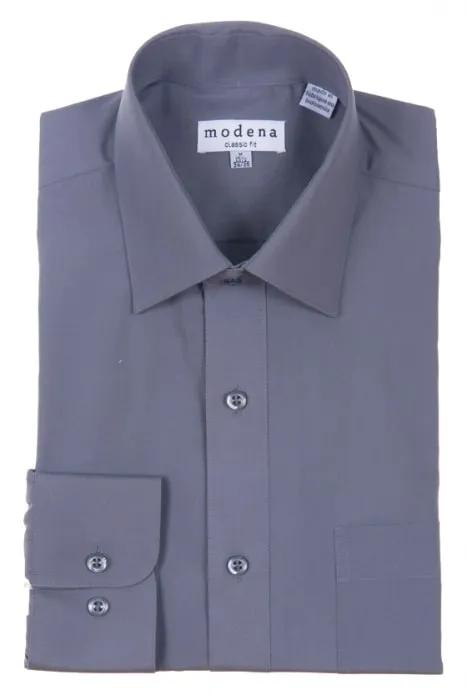 Classic Style Runway Inspired Modena Classic Fit Regular Cuff M300CL0R Charcoal