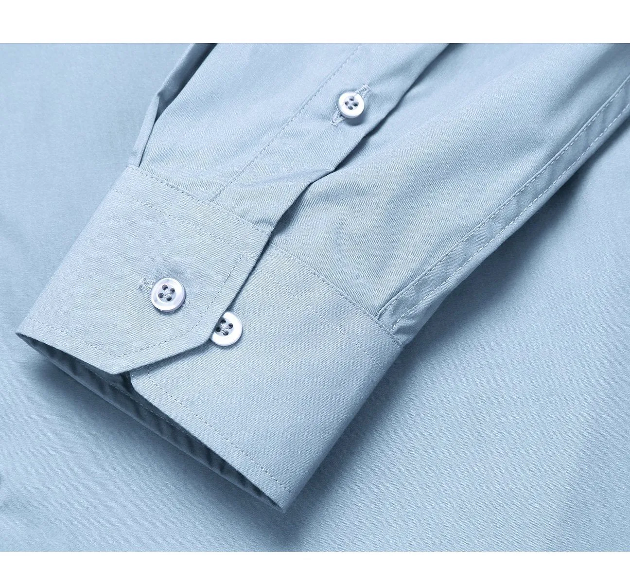 VERNO Sky Blue Classic/Regular Fit Long Sleeve Spread Collar Dress Shirt TC646 Zip Front Handcrafted Detail