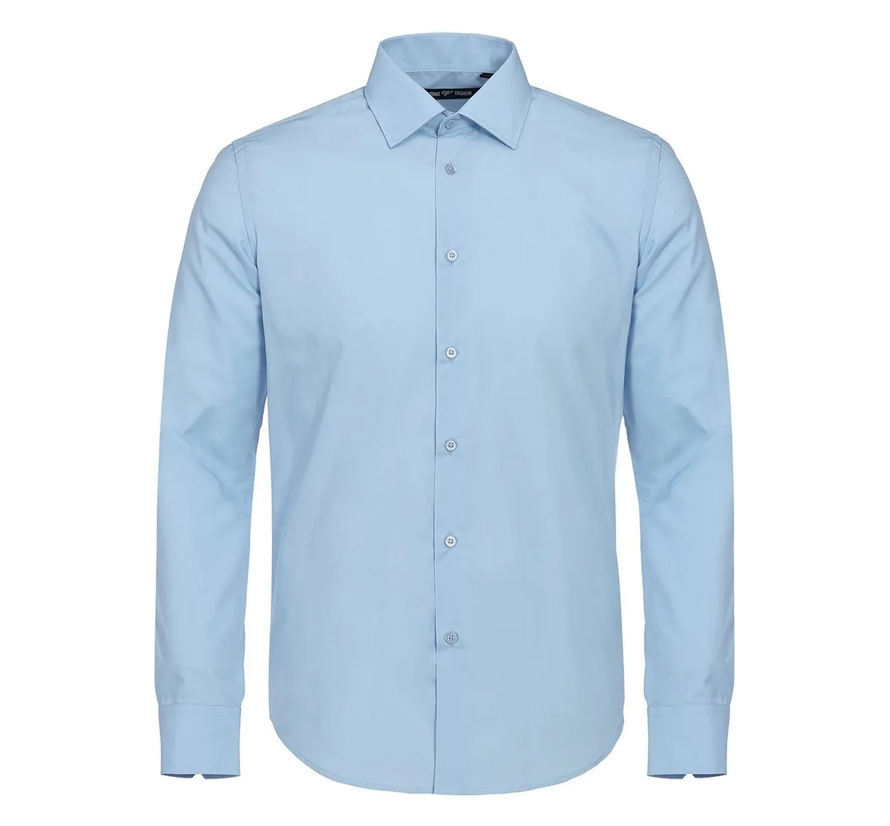 VERNO Sky Blue Classic/Regular Fit Long Sleeve Spread Collar Dress Shirt TC646 Easy Styling