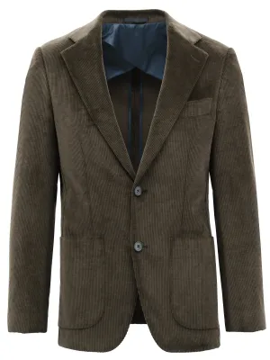 Genoa Buggy Brown Corduroy Sports Jacket Reinforced Edging