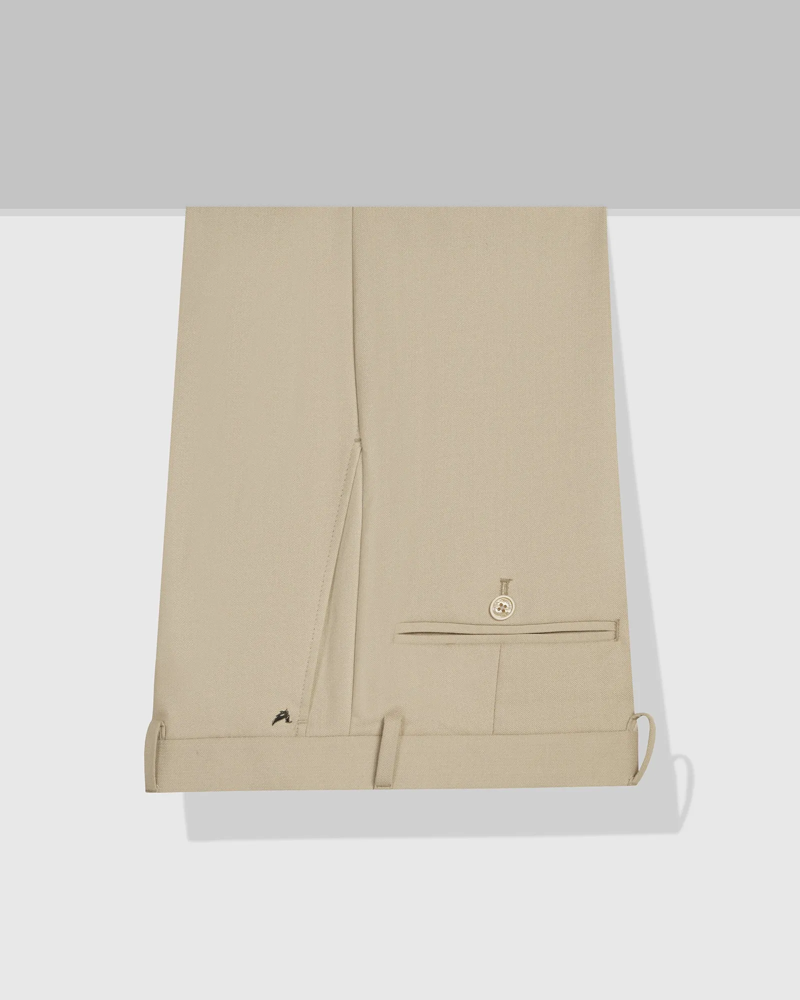 Layering Essential Athletic Fit Temp Tech Slim Comfort B-95 Formal Beige Textured Trouser - Iceberg