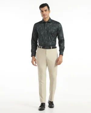 Seasonal Basic Quick Layer Temp Tech Slim Comfort B-95 Formal Beige Textured Trouser - Iceberg