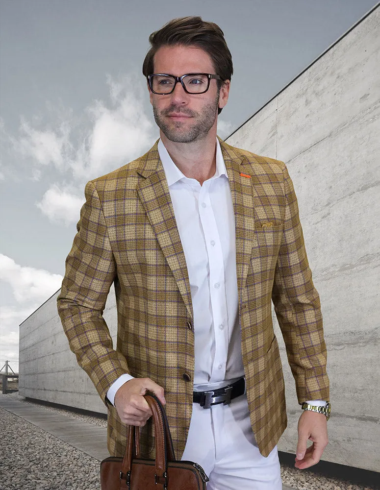 Tear Resistant Fabric ELLSWORTH CAMEL PLAID MODERN FIT BLAZER