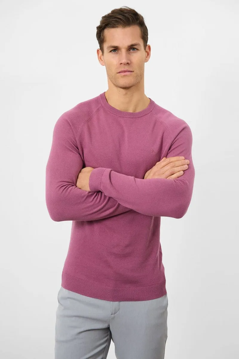 Cotton Crew Neck in Mulberry lightweight pants Professional Style