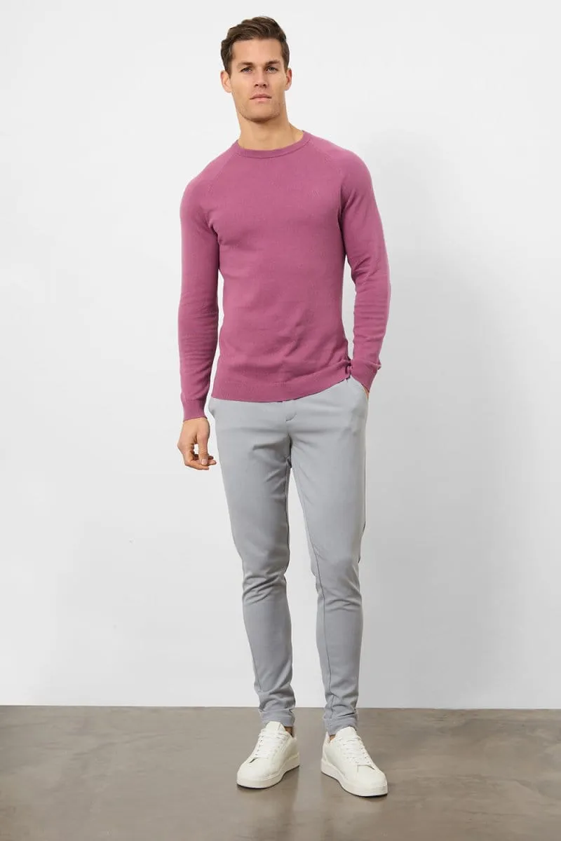 TensionAdjustedWaistband Cotton Crew Neck in Mulberry