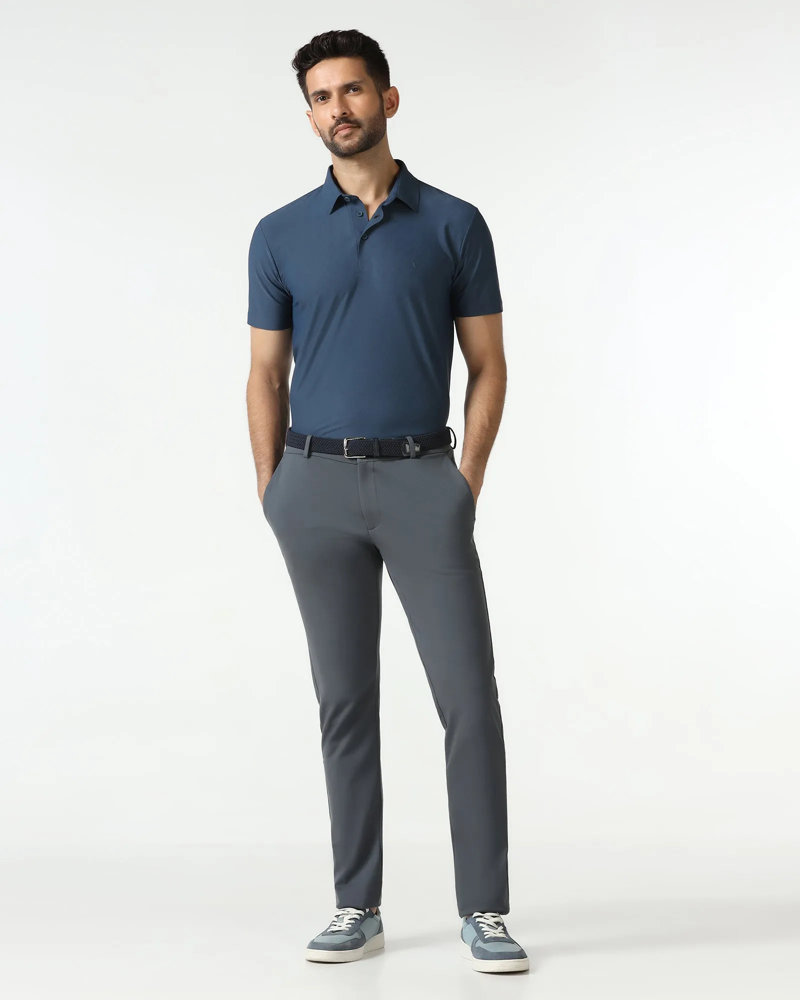 Ash Grey Techpro Solid Khakis - Ziea Quick Dry Wear