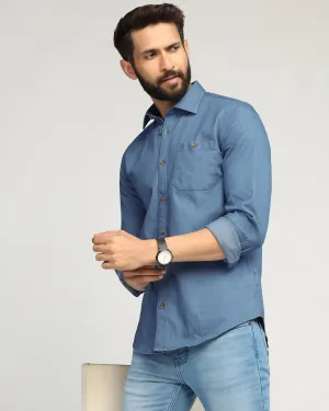 Sophisticated Look Casual Indigo Solid Shirt - Emmett