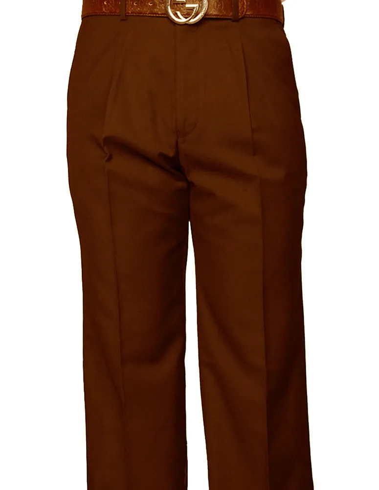 COPPER REGULAR FIT PLEATED PANTS All-Day Wear Adjustable drawstring