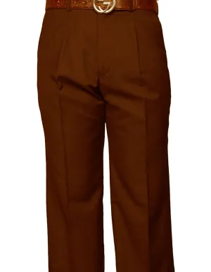 COPPER REGULAR FIT PLEATED PANTS All-Day Wear Adjustable drawstring