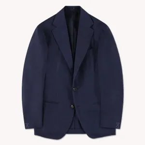 Lightweight Thermal Tech Navy Cotton/Linen Single Breasted Waverly Suit